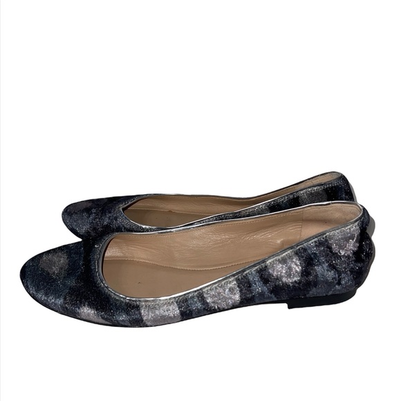Diane Von Furstenberg Ballet Flats Size 6 Velvet Leopard Print Blue *Sample* - Picture 3 of 10